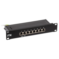 Патч-панель ITK 1U категория 6A STP, 8 портов 10" Dual IDC [PP08-1UC6AS-D05-10]