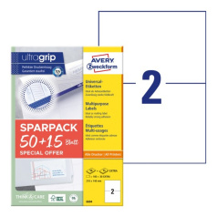 Этикетки самоклеящиеся Avery Zweckform, белые, 210 x 148 мм, 2 этикетки на листе А4 (65 листов) [6604]