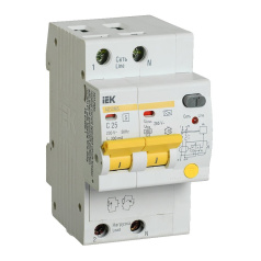 Дифференциальный автомат IEK KARAT АД12MS 2P 25А 300мА, тип A [MAD123-2-025-C-300]
