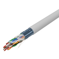 Кабель витая пара F/UTP Rexant, cat 5e, 10PR, 24AWG, внутренний, серый, 305 м [01-1202-R]