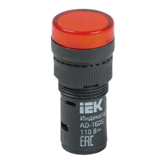 Лампа сигнальная светодиодная, красная IEK AD16DS (LED) 24В [BLS10-ADDS-024-K04-16]
