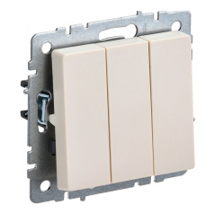 Выключатель IEK BRITE трехклавишный 10А ВС10-3-0-БрКр бежевый [BR-V30-0-10-K10]