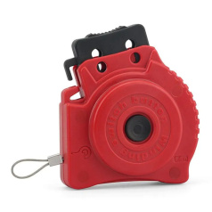 Блокиратор тросовый, стальной трос в ПВХ-оболочке, поликарбонат, длина троса 1.8 м, Ø троса 1.5 мм, красный [gwrL41]