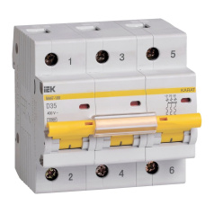 Автоматический выключатель IEK KARAT ВА47-100 3P D 35А 10кА [MVA40-3-035-D]