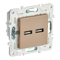 Розетка USB IEK SKANDY A+A 3,1А SK-R15Sa песочный [SK-U21-D31-K98]