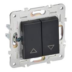 Выключатель жалюзи IEK SKANDY 10А SK-V12Bl черный [SK-V15-0-10-K02]