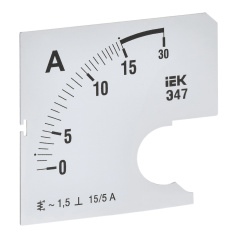 Шкала сменная для амперметра IEK Э47 15/5А класс точности 1.5, 72 х 72 мм [IPA10D-SC-0015]