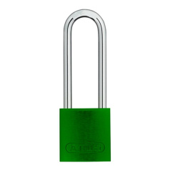 Замки алюминиевые стандартные Brady, алюминиевые дужки, 76 мм, Ø 6.5 мм, зеленые, 6 шт [gws814083]