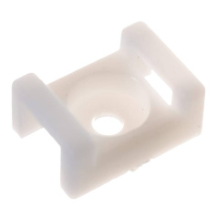 Площадка для крепления стяжки Rexant ПС-2 с монтажным отверстием, 22x16 мм, белая (100 шт) [07-2102]