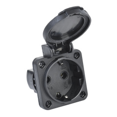 Розетка панельная IEK MAGNUM SCHUKO РП14-3 с крышкой IP54 черный [PSN71-016-3-2-54-K02]