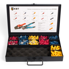 Набор изолированных наконечников и гильз КВТ М-950-0 в металлическом кейсе [75487]