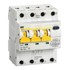 Автоматический выключатель дифференциального тока IEK KARAT АВДТ34 C16 100мА, тип A [MAD22-6-016-C-100]
