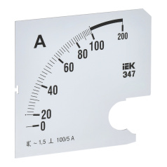 Шкала сменная для амперметра IEK Э47 100/5А класс точности 1.5, 96 х 96 мм [IPA20D-SC-0100]