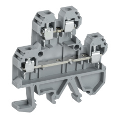 Клемма винтовая двухуровневая IEK КВИ-4-2L, 4 мм², фаза, серая [YZN30-004D-K03]