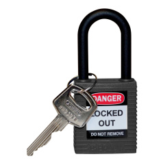 Замки нейлоновые Brady, пластиковые дужки, 38 мм, Ø 6.4 мм, черные, 6 шт [gws814154]