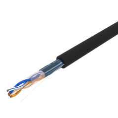 Кабель витая пара F/UTP Rexant, cat 5e, 2PR, 24AWG, внешний, черный, 305 м [01-0124]