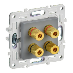 Аудиорозетка IEK SKANDY 4-местная SK-A01Gr серый [SK-S40-K03]
