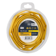 Термоусаживаемая трубка IEK ТТУ нг-LS 6/3, желтая, 2 м [UDR12-006-003-002-K05-T]