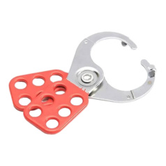 Множитель замковый стальной с виниловым покрытием и фиксаторами, Ø затвора 38 мм, толщина фиксатора 8 мм, 128х40 мм, красный [gwrK22]