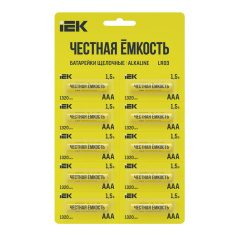 Батарейка щелочная IEK Alkaline LR03/AAA, 10 шт [ABT-LR03-OP-D10]