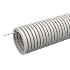 Труба гофрированная IEK ELASTA ПВХ с зондом, Ø 32 мм, серая, 10 м [CTG20-32-K41-010I]