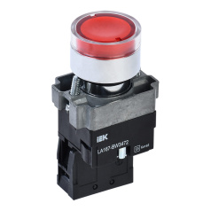 Кнопка управления с подсветкой IEK LA167-BW3472 Ø 22 мм, RC 1NC, красная [BBT20-BW3472-2-12-67-K04]
