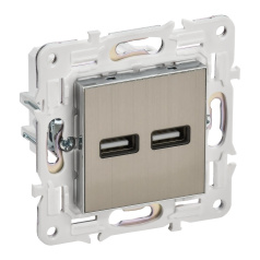 Розетка USB IEK SKANDY A+A 3,1А SK-R15N металл никель [SK-U21-D31-K50]