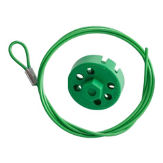 Тросовый блокиратор Brady Pro-Lock, стальной трос в виниловой оболочке, Ø 3.5 мм, 1.5 м, зеленый [gws225204]
