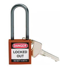 Замки нейлоновые компактные Brady, алюминиевые дужки, 50 мм, Ø 4.7 мм, коричневые, 6 шт [gws814140]