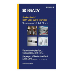 Самоламинирующиеся кабельные маркеры Brady PWS-PK-2, винил, 38.1 х 12.7 мм, легенда "A-Z", "0-15", "+" , "-", "/", белый, 450 шт [brd35552]