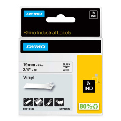 Картридж Dymo S0718620/18445, 19 мм, черный на белом
