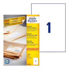 Эко-этикетки Avery Zweckform, белые, 210 x 297 мм, 1 этикетка на листе А4 (100 листов) [LR3478]