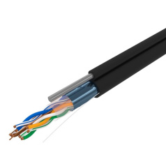 Кабель витая пара F/UTP PROconnect, cat 5e, 4PR, 24AWG, внешний, черный, с тросом, 305 м [01-0155]