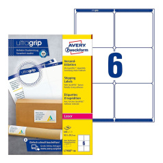 Адресные непросвечивающиеся этикетки Avery Zweckform, белые, 99.1 x 93.1 мм, 6 этикеток на листе А4 (100 листов) [L7166-100]