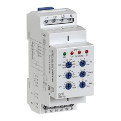 Реле фаз ORF-10 ONI 3 фазы 2 контакта 127-265В AC с контролем нейтрали [ORF-10-127-265VAC]