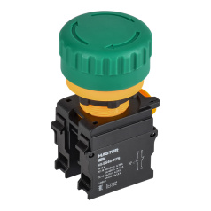 Кнопка Грибок поворотная с фиксацией IEK MASTER 1NO+1NC, зелёная [MI-BG60-11ZS-3-23-K06]