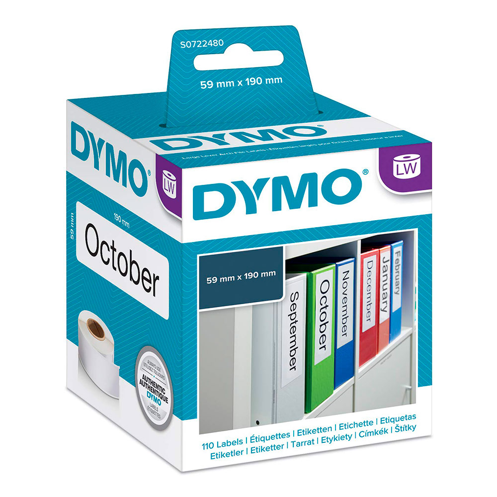 Этикетки Dymo S0722480/99019, 190 x 59 мм, белые (110 шт)
