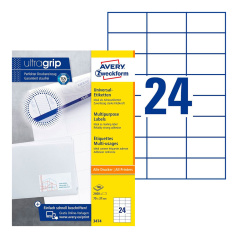 Этикетки самоклеящиеся Avery Zweckform, белые, 70 x 37 мм, 24 этикетки на листе А4 (100 листов) [3474]