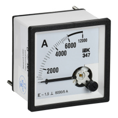 Амперметр IEK Э47 6000/5А класс точности 1.5, 72 х 72 мм [IPA10-6-6000-E]