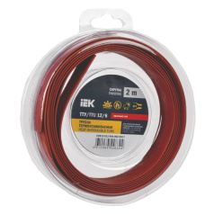 Термоусаживаемая трубка IEK ТТУ нг-LS 12/6, красная, 2 м [UDR12-012-006-002-K04-T]