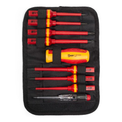 Набор диэлектрическая отвертка КВТ НИО-4408 ПРОФИ со сменными битами, 8 шт [78616]