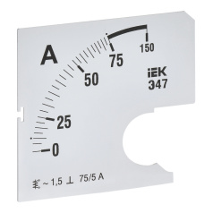 Шкала сменная для амперметра IEK Э47 75/5А класс точности 1.5, 72 х 72 мм [IPA10D-SC-0075]