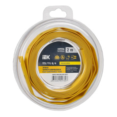 Термоусаживаемая трубка IEK ТТУ нг-LS 8/4, желтая, 2 м [UDR12-008-004-002-K05-T]