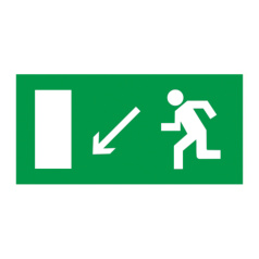 Самоклеящаяся этикетка IEK 200х100 мм, Направление к эвакуационному выходу налево вниз [YPC30-2010NEV-NALVN]