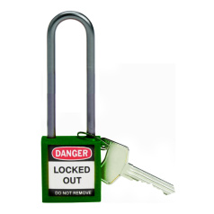 Замки нейлоновые компактные Brady, алюминиевые дужки 75 мм, Ø 4.7 мм, зеленые, 6 шт [gws814148]