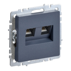 Розетка компьютерная двойная RJ45 IEK BRITE кат. 6 РК11-2-БрМ маренго [BR-K20-2-K35]