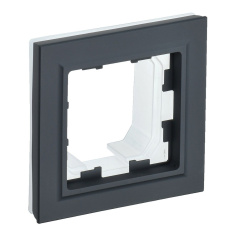 Рамка 1-местная IEK BRITE IP44 РУ-1-БрГ-44 графит [BR-M12-44-K53]