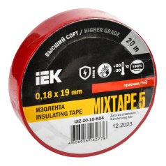 Изолента IEK MIXTAPE 5, 0.18 х 19 мм, красная, 20 м [UIZ-20-10-K04]