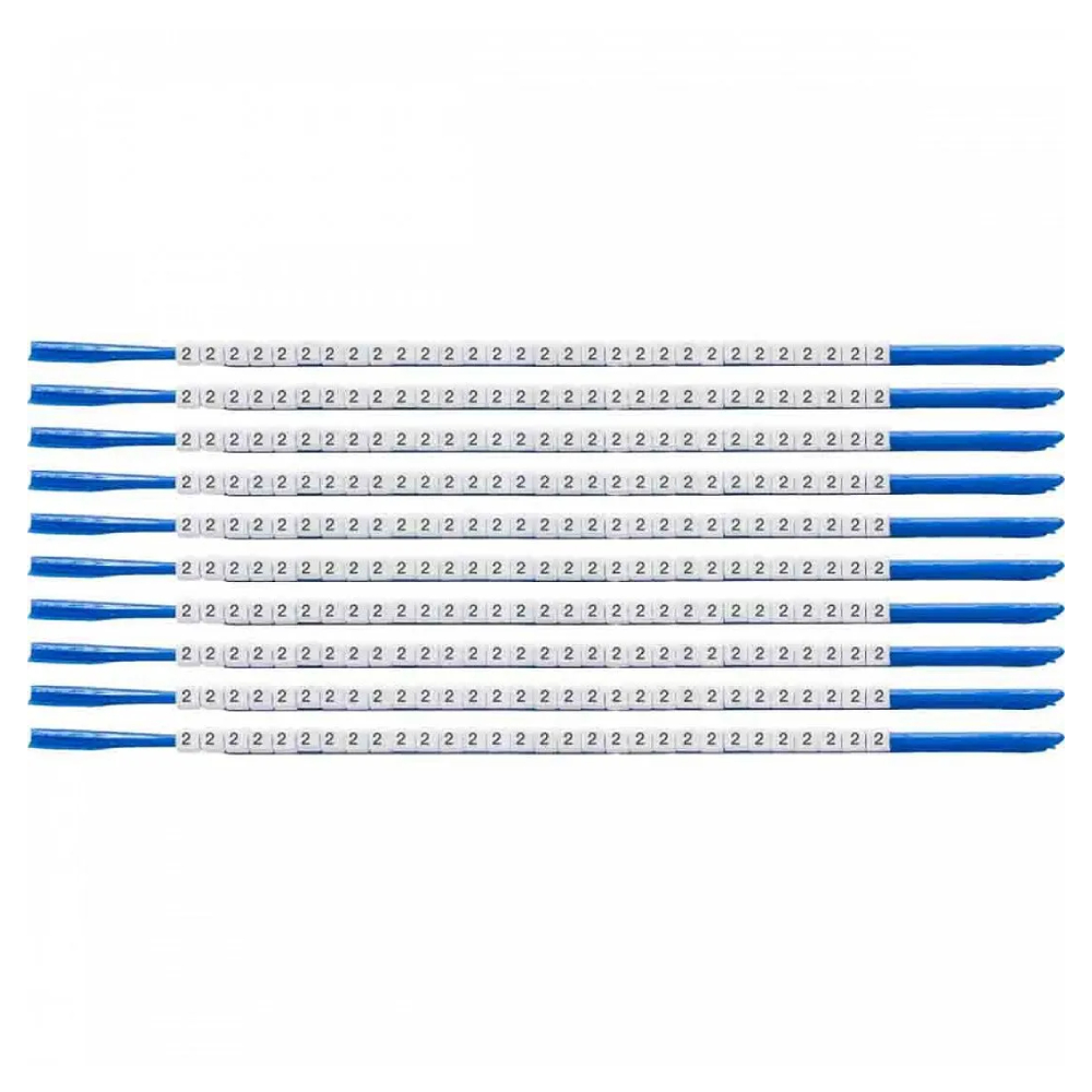 Клипсы для проводов Brady SCN-07-2 диаметр 1.9-2.4 мм, легенда "2", белые, 300 шт [brd133002]