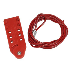 Тросовый блокиратор стандартный Brady, стальной трос в виниловой оболочке, Ø 4.8 мм, 3 м, красный [gws800114]